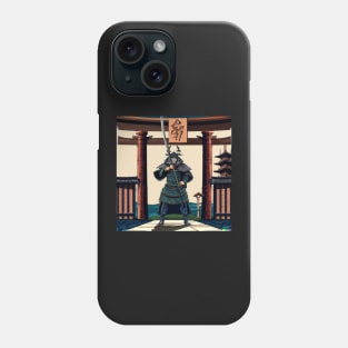 Japanese Samurai in front of Torii Gate Phone Case