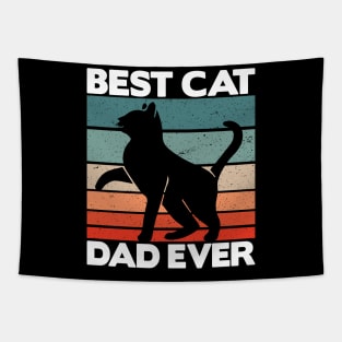 Best Cat Dad Ever Retro Vintage Daddy Gift Cats Tapestry