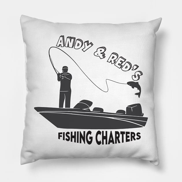 Andy & Red's Fishing Charters Pillow by aidreamscapes