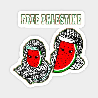 Free Palestine Watermelon Keffiyeh Couple - Front Magnet