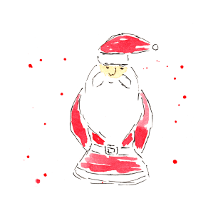 Santa Claus, portrait. Watercolor illustration on a winter theme, congratulations T-Shirt