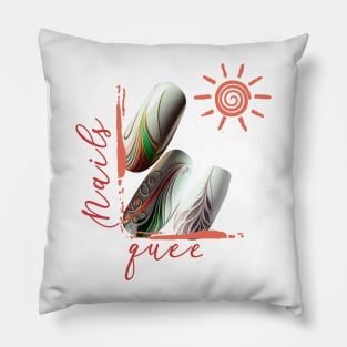 Summer nail beauty Pillow