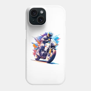 Motorcycle In Watercolor Style - Ai Art Phone Case