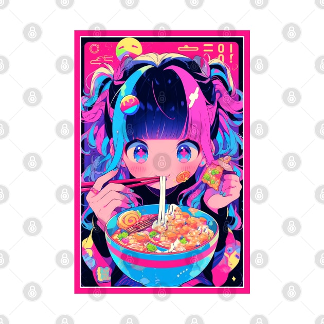 Cute Anime Girl |  Ramen Noodles | Hentaii Chibi Kawaii Design by AlNoah