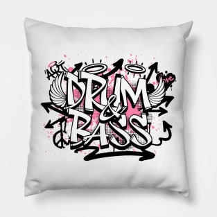 DRUM & BASS - Grafitti Steez (pink/black) Pillow