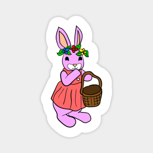 Easter bunny girl with an empty Easter basket Magnet