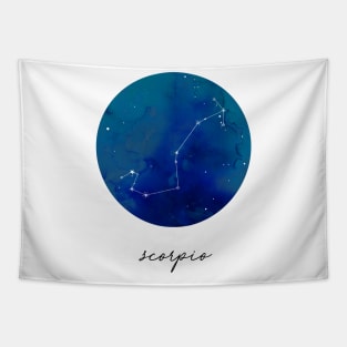 Scorpio Watercolor Zodiac Constellation Tapestry