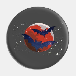 Red Full Moon Star Bat Pin