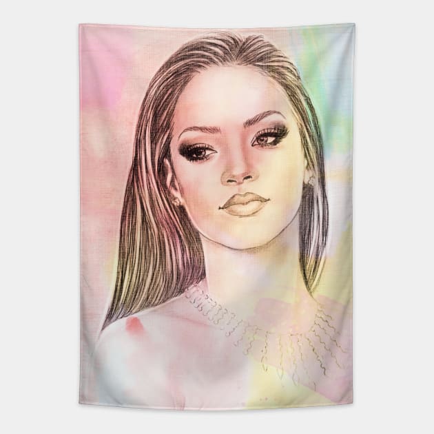 Rihanna Tapestry by Svetlana Pelin