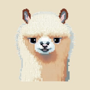 Fluffy and Adorable Alpaca Pixel T-Shirt