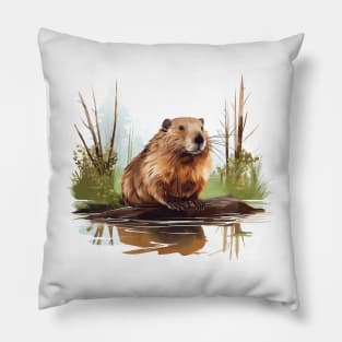 I Love Beaver Pillow