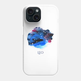 Leo Zodiac Sign - Watercolor Star Constellation Phone Case