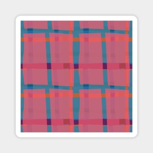 Contemporary Color Block Mid-Century Modern Pseudo Plaid Magnet