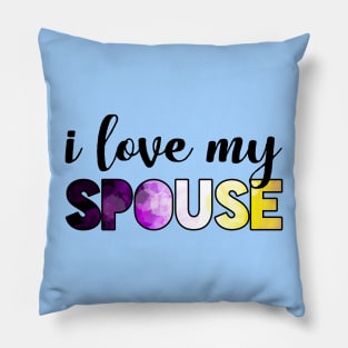 I love my spouse enby Pillow