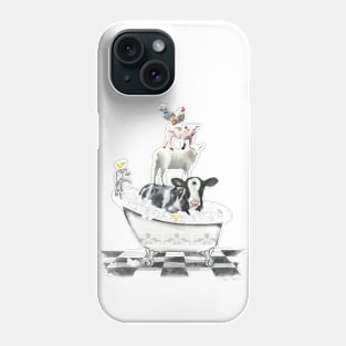 Farm Animals Bath E Phone Case