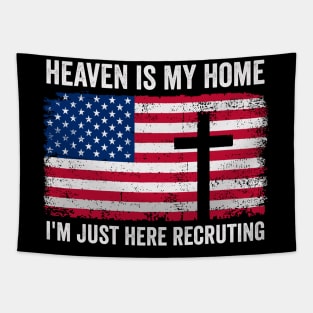 Heaven Is My Home Christian USA Religious Cross America Tapestry