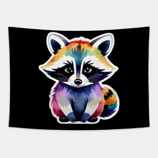 Raccoon Watercolor Tapestry