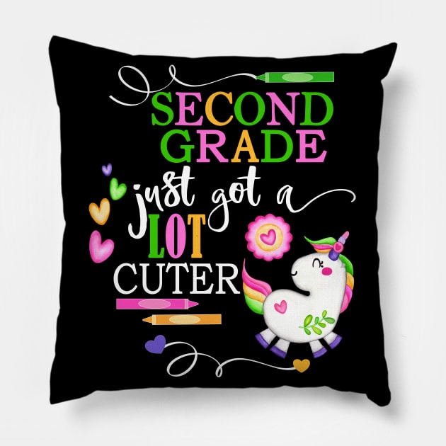 Second Grade Girls Unicorn Alot Cuter Student Back To School Pillow by Kimmicsts