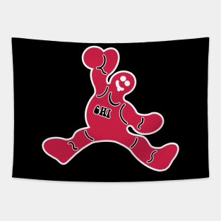 Jumping Chicago Bulls Gingerbread Man Tapestry