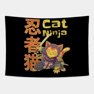 Kawaii cat ninja, Neko ninja, cute japanese cat Tapestry