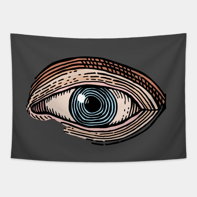 Engraved Eye in Color Tapestry by JSnipe