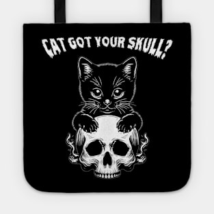 A Cute Black Cat Got Its Skull Tote