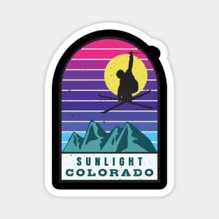 Ski Sunlight Colorado Retro Sunset Magnet