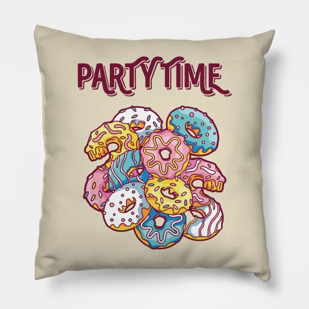 Donut Party Time Pillow by Aratack Kinder