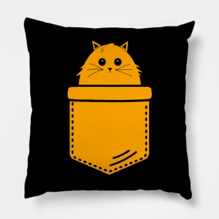 Cute Orange Pocket Cat In Pocket Pillow
