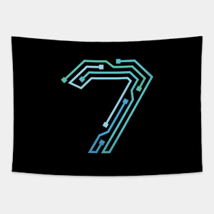 Number Seven Circuit Design Tapestry