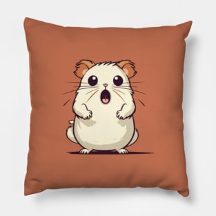 Scared Hamster Meme, funny tshirt, gift present ideas Pillow