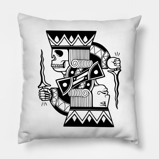 Skeleton Jack Tattoo Ink Sketch Pillow by MaxGraphic