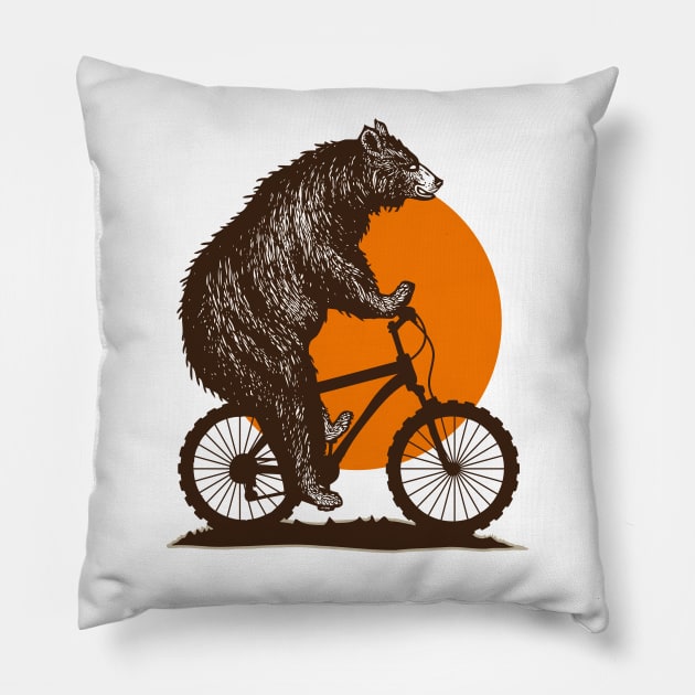 Bear Biker Pillow by TambuStore