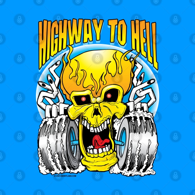 Highway to Hell Skull on Wheels by eShirtLabs