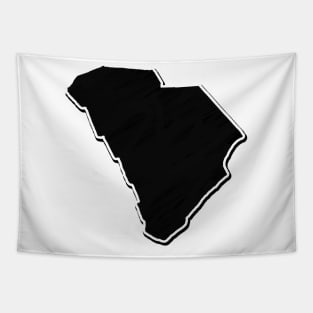 Black South Carolina Outline Tapestry