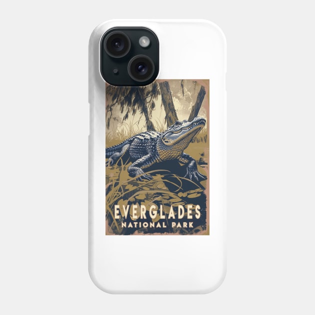 Everglades National Park Vintage Travel  Poster Phone Case by GreenMary Design