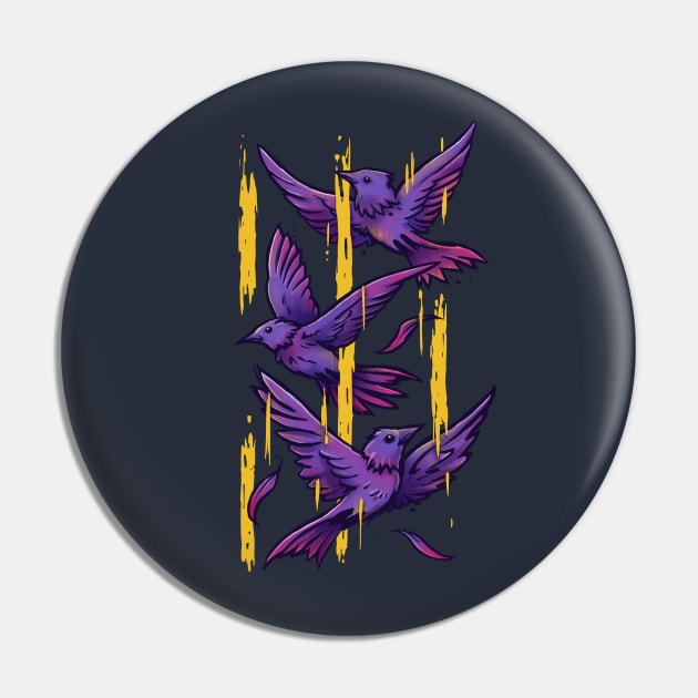 Purple Birds Pin by c0y0te7