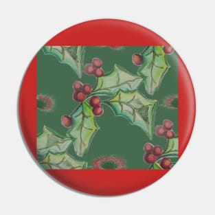 Holly and Berries Pin