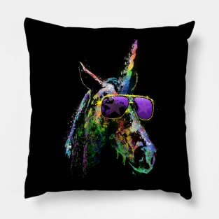 Neon Rainbow Unicorn 80s Vintage-Inspired Graphic Shirt Pillow