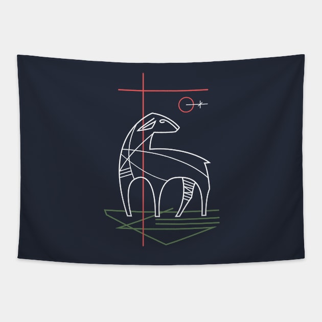 Lamb of God symbol illustration Tapestry by bernardojbp