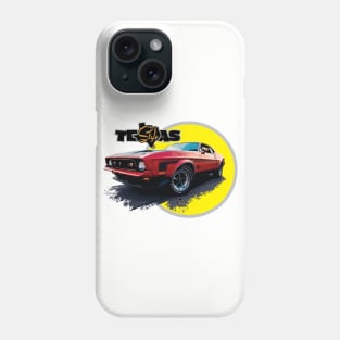 Texas Style Mustang Mach 1 Yellow Phone Case