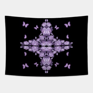 violet roses and butterflies Tapestry