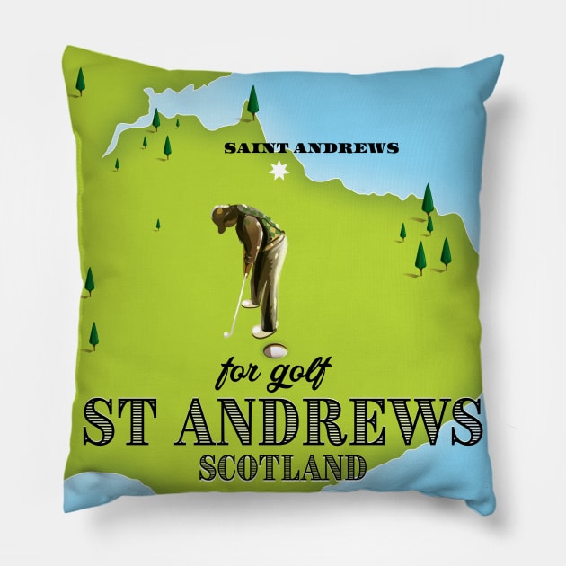 For Golf - St Andrews Scotland Pillow by nickemporium1