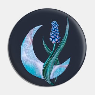 Muscari and the moon Pin