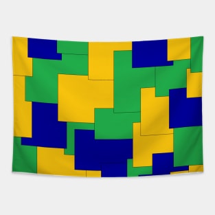 bluish colored squares Tapestry