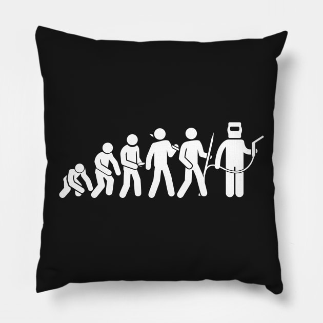 Evolution Of A Welder | Funny Welding Design Pillow by MeatMan