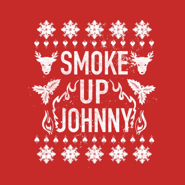 Smoke Up Johnny Breakfast Club Christmas Ugly Sweater Pattern by BradLeiby