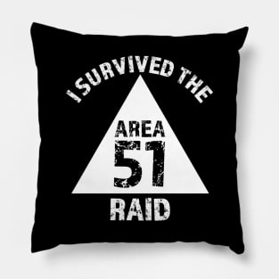 I Survived The Area 51 Raid (White) Pillow