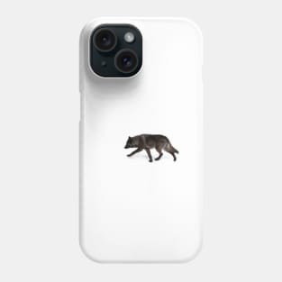 Black Wolf in winter Phone Case