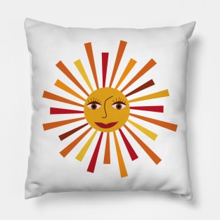 Beautiful Retro Boho Sun Face Pillow